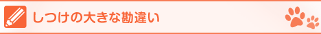サンカム新聞 しつけの大きな勘違い